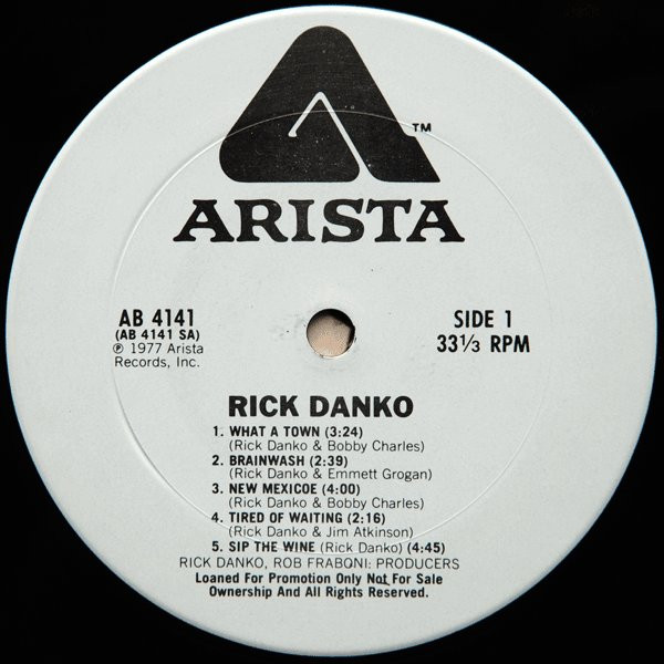 Rick Danko - Rick Danko | Arista (AB 4141) - 3