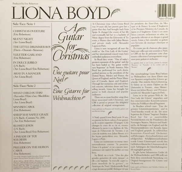 Liona Boyd - A Guitar For Christmas = Une Guitare Pour Noël = Eine Gitarre Für Weihnachten | CBS (FM 37248) - 2 Liona Boyd - A Guitar For Christmas = Une Guitare Pour Noël = Eine Gitarre Für Weihnachten | CBS (FM 37248) - 2