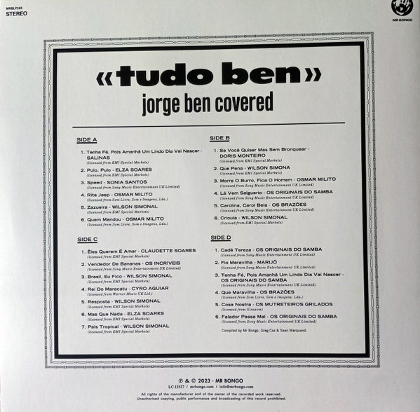 Various - Tudo Ben (Jorge Ben Covered) | Mr Bongo (MRBLP265)