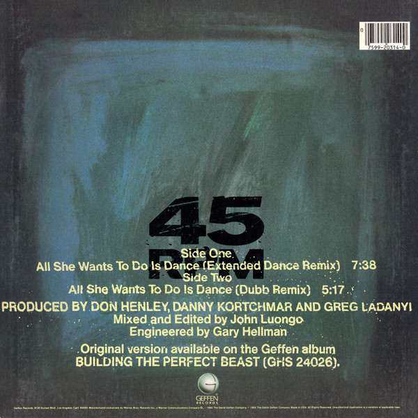 Don Henley - All She Wants To Do Is Dance | Geffen Records (9 20314-0 A) - 2 Don Henley - All She Wants To Do Is Dance | Geffen Records (9 20314-0 A) - 2
