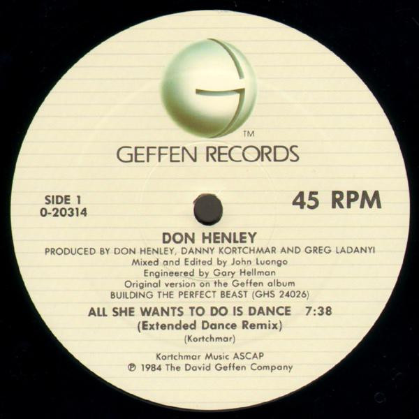 Don Henley - All She Wants To Do Is Dance | Geffen Records (9 20314-0 A) - 3 Don Henley - All She Wants To Do Is Dance | Geffen Records (9 20314-0 A) - 3