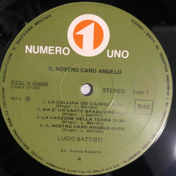Lucio Battisti - Il Nostro Caro Angelo | Numero Uno (ZSLN 55660) - 3 Lucio Battisti - Il Nostro Caro Angelo | Numero Uno (ZSLN 55660) - 3