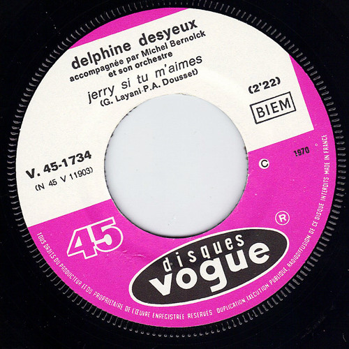 Delphine Desyeux - Un Brin Du Soleil / Jerry Si Tu M'aimes | Disques Vogue (V. 45. 1734) - 3 Delphine Desyeux - Un Brin Du Soleil / Jerry Si Tu M'aimes | Disques Vogue (V. 45. 1734) - 3
