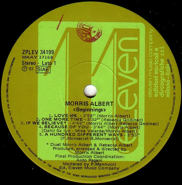 Morris Albert - Beginnings | Eleven (ZPLEV 34199) - 3 Morris Albert - Beginnings | Eleven (ZPLEV 34199) - 3