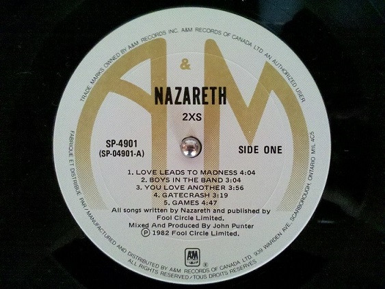 Nazareth - 2XS | A&M Records (SP 4901) - 3 Nazareth - 2XS | A&M Records (SP 4901) - 3