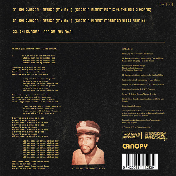 General Ehi Duncan And The Africa Army Express - Africa My No.1 | Canopy Records (CNPY001) - 2 General Ehi Duncan And The Africa Army Express - Africa My No.1 | Canopy Records (CNPY001) - 2