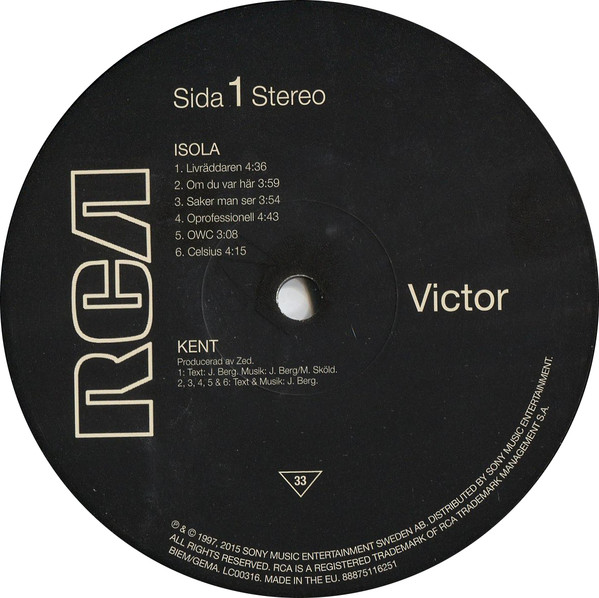 Kent - Isola | RCA Victor (88875116251) - 3