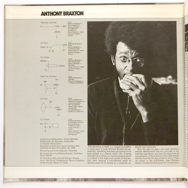 Anthony Braxton - New York, Fall 1974 | Arista (AL 4032) - 2
