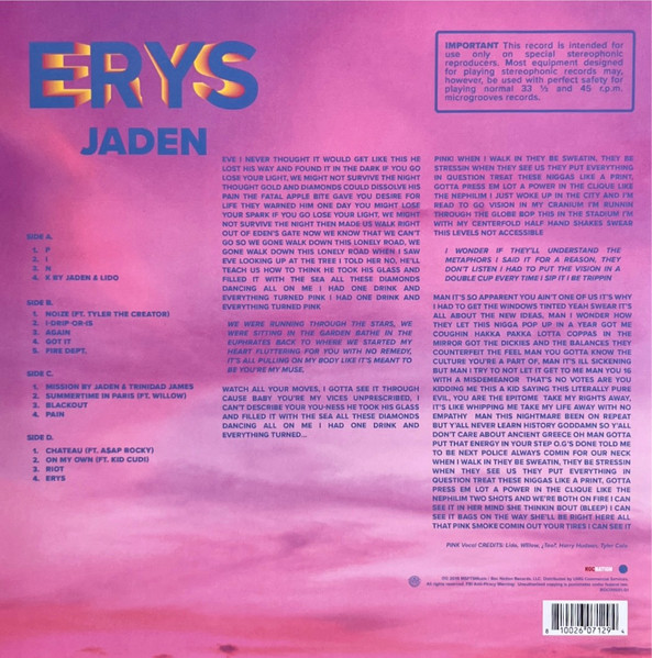 Jaden Smith - ERYS | Roc Nation Records (ROC00501-01) - 2 Jaden Smith - ERYS | Roc Nation Records (ROC00501-01) - 2