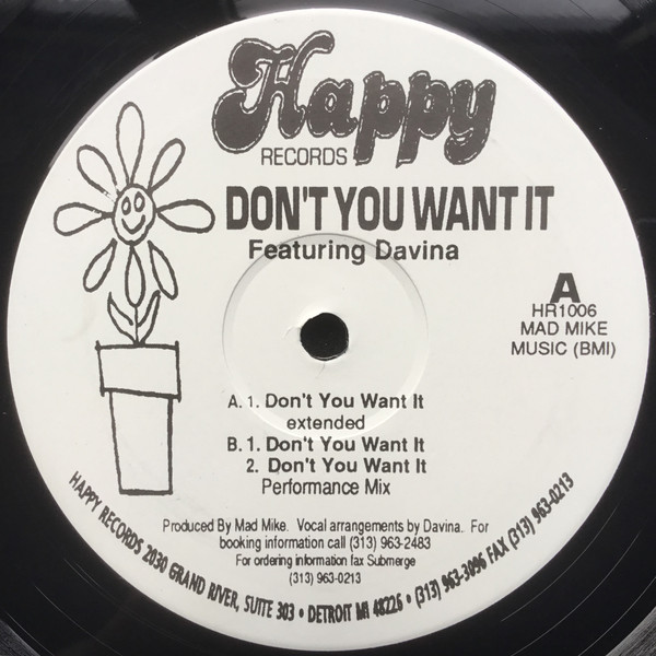 Davina - Don't You Want It | Happy Records (HR1006) - main Davina - Don't You Want It | Happy Records (HR1006) - main