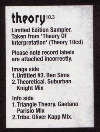 Ben Sims - 10.3 Sampler | Theory Recordings (theory 10.3) - 3 Ben Sims - 10.3 Sampler | Theory Recordings (theory 10.3) - 3