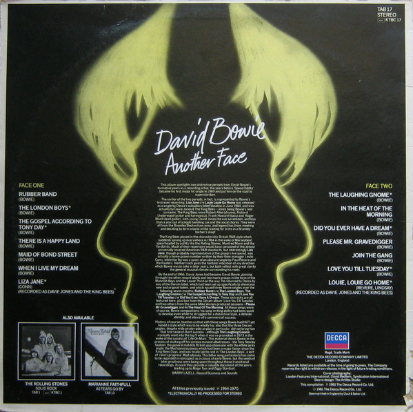 David Bowie - Another Face | Decca (TAB17) - 2