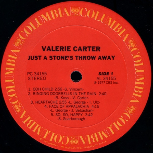 Valerie Carter - Just A Stone's Throw Away | Columbia (PC 34155) - 3