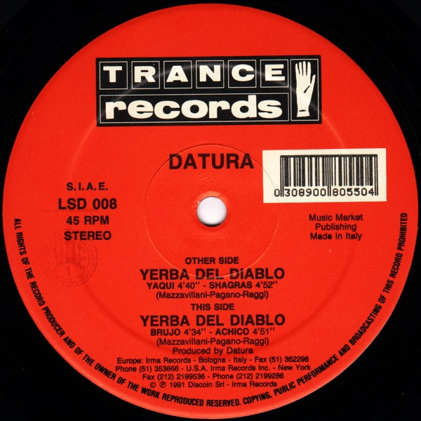 Datura - Yerba Del Diablo | Trance Records (LSD 008) - main Datura - Yerba Del Diablo | Trance Records (LSD 008) - main