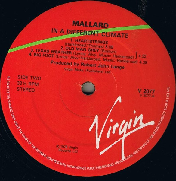 Mallard - In A Different Climate | Virgin (V 2077) - 4