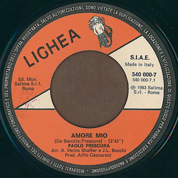 Paolo Frescura - Amore Mio | Lighea (540 000-7) - 3