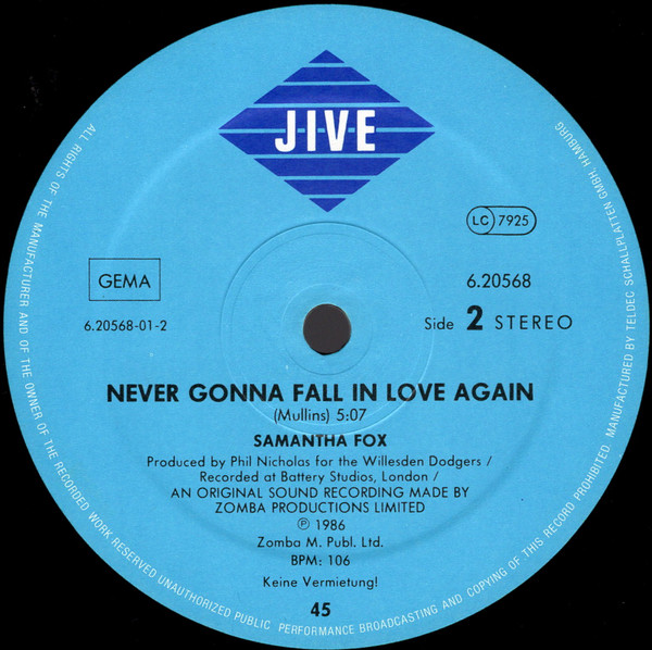 Samantha Fox - Touch Me (I Want Your Body) | Jive (6.20568) - 4 Samantha Fox - Touch Me (I Want Your Body) | Jive (6.20568) - 4