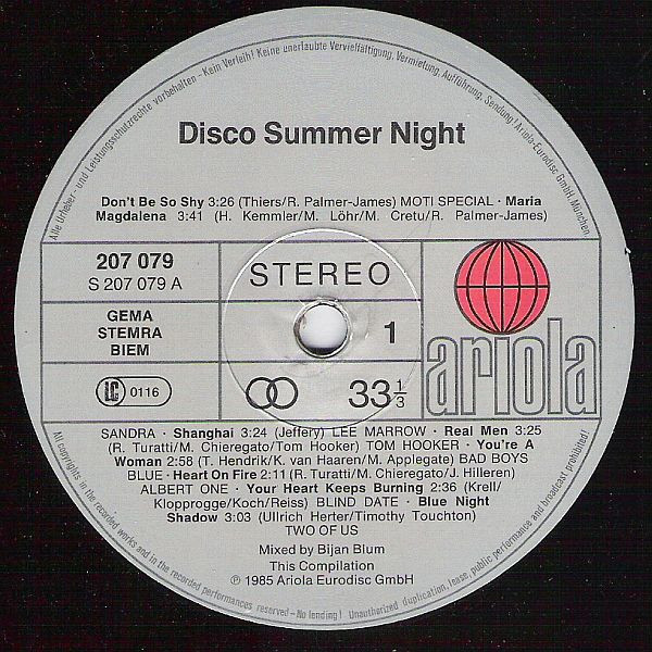 Various - Disco Summer Night | Ariola (207 079) - 3