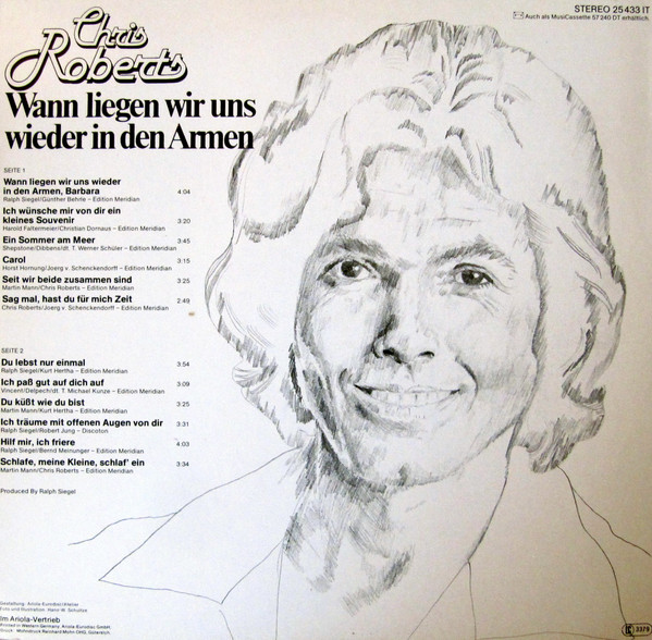 Chris Roberts - Wann Liegen Wir Uns Wieder In Den Armen | Jupiter Records (25 433 IT) - 2 Chris Roberts - Wann Liegen Wir Uns Wieder In Den Armen | Jupiter Records (25 433 IT) - 2