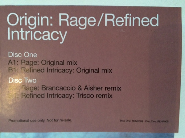 Origin - Rage / Refined Intricacy | Renaissance (RENX009) - 2