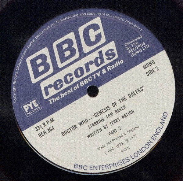 Doctor Who - Doctor Who - Genesis Of The Daleks | BBC Records (REH 364) - 2