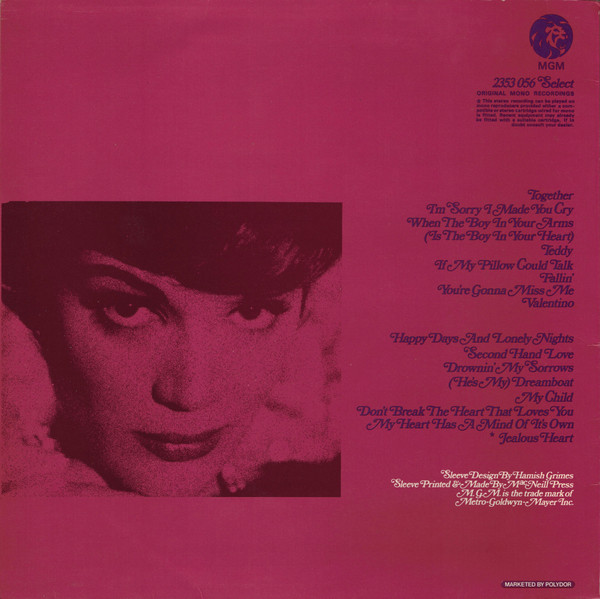 Connie Francis - Greatest Hits Vol. 2 | MGM Records (2353 056) - 2 Connie Francis - Greatest Hits Vol. 2 | MGM Records (2353 056) - 2