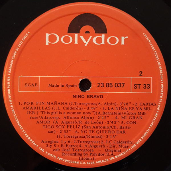 Nino Bravo - Un Beso Y Una Flor | Polydor (23 85 037) - 4 Nino Bravo - Un Beso Y Una Flor | Polydor (23 85 037) - 4