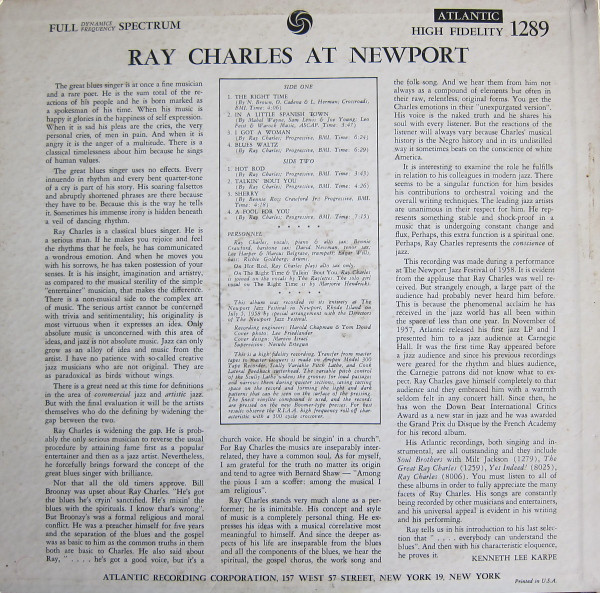 Ray Charles - Ray Charles At Newport | Atlantic (SD 1289) - 2