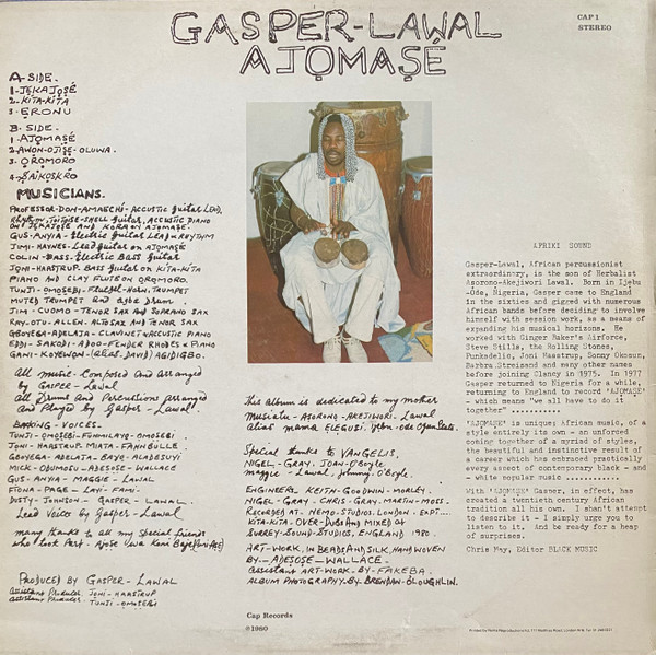 Gaspar Lawal - Ajomasé | Cap Records (CAP 1) - 2 Gaspar Lawal - Ajomasé | Cap Records (CAP 1) - 2