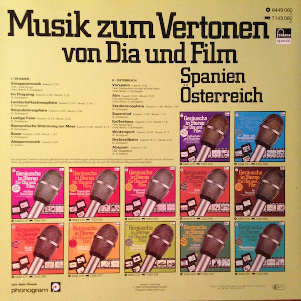 No Artist - Musik Zum Vertonen Von Dia Und Film: Spanien / Österreich | Fontana (6449 060) - 2 No Artist - Musik Zum Vertonen Von Dia Und Film: Spanien / Österreich | Fontana (6449 060) - 2