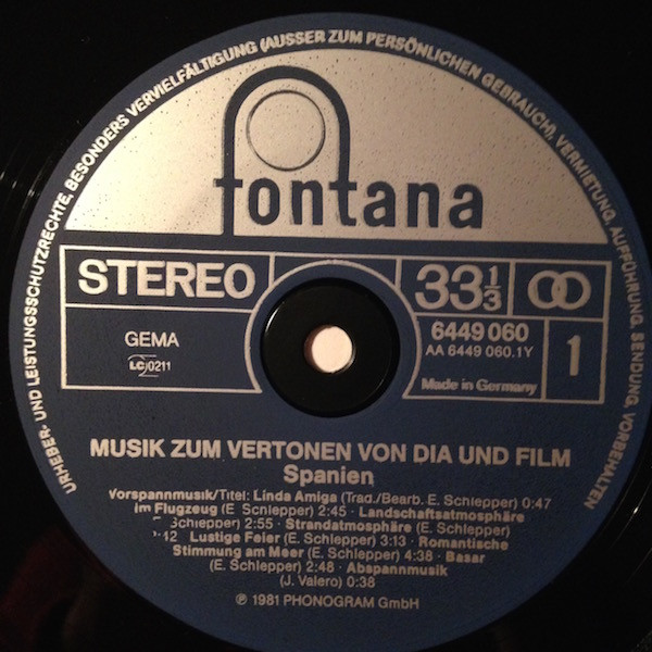 No Artist - Musik Zum Vertonen Von Dia Und Film: Spanien / Österreich | Fontana (6449 060) - 3 No Artist - Musik Zum Vertonen Von Dia Und Film: Spanien / Österreich | Fontana (6449 060) - 3