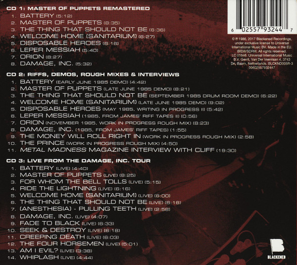Metallica - Master Of Puppets | Blackened (BLCKND005R-3) - 3