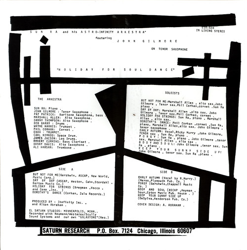The Sun Ra Arkestra - Holiday For Soul Dance | Saturn Research (ESR-508) - 2 The Sun Ra Arkestra - Holiday For Soul Dance | Saturn Research (ESR-508) - 2