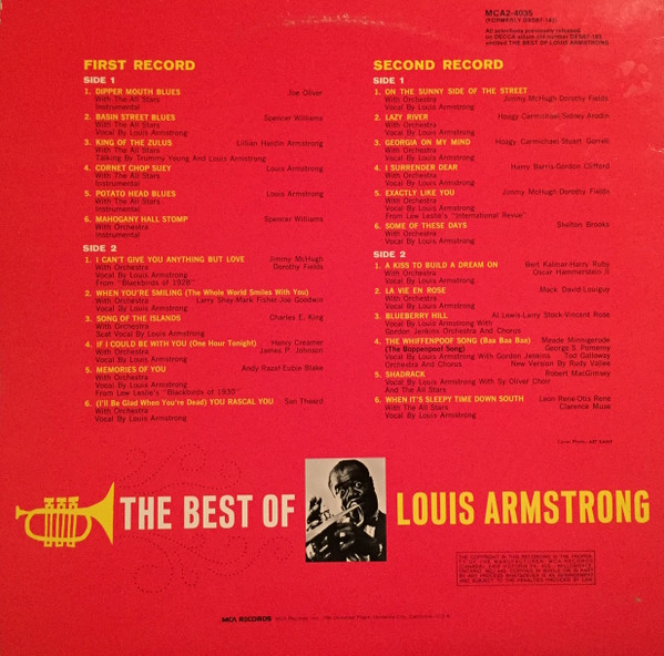 Louis Armstrong - The Best Of Louis Armstrong | MCA Records (MCA-2-4035) - 2