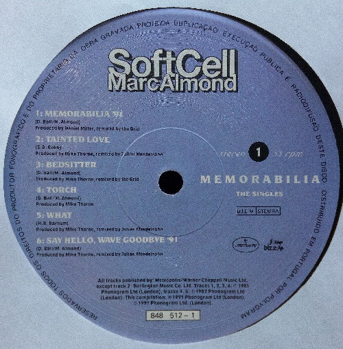 Soft Cell / Marc Almond - Memorabilia - The Singles | PolyGram (848 512-1)
