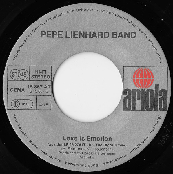 Pepe Lienhard Band - Kuta Post Box 41 / Love Is Emotion | Ariola (15 867 AT) - 4