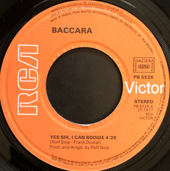 Baccara - Yes Sir, I Can Boogie | RCA (PB 5526) - 3