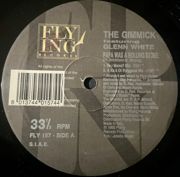 The Gimmick Feat. Glen White - Papa Was A Rolling Stone | Flying Records (FLY 157) - 2