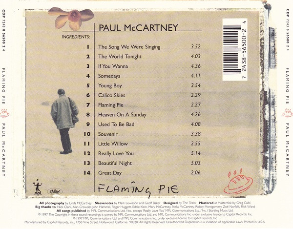 Paul McCartney - Flaming Pie | Capitol Records (CDP 7243 8 56500 2 4) - 2