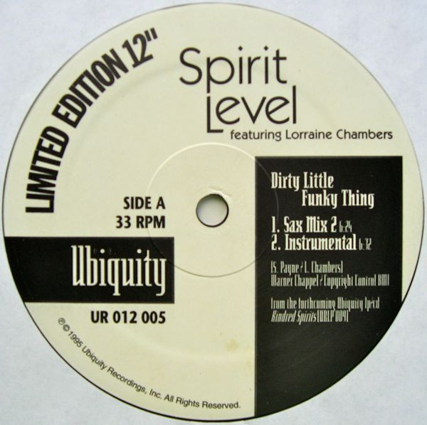 Spirit Level Featuring Lorraine Chambers - Dirty Little Funky Thing | Ubiquity (UR12005) - 2 Spirit Level Featuring Lorraine Chambers - Dirty Little Funky Thing | Ubiquity (UR12005) - 2
