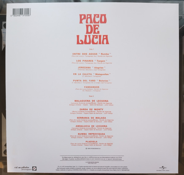 Paco De Lucía - Entre Dos Aguas | Universal Music Group (0602448970558) - 2