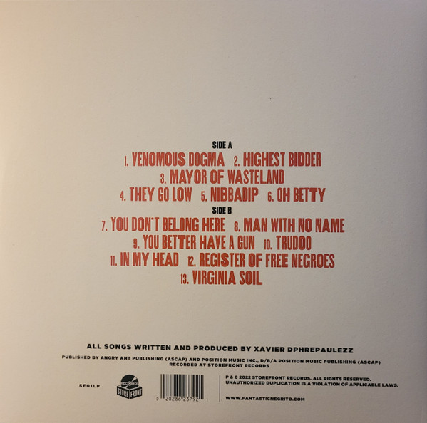 Fantastic Negrito - White Jesus Black Problems | Storefront Records (SF01LP) - 2