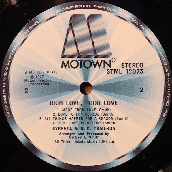 Syreeta & G.C. Cameron - Rich Love, Poor Love | Motown (STML 12073) - 3 Syreeta & G.C. Cameron - Rich Love, Poor Love | Motown (STML 12073) - 3