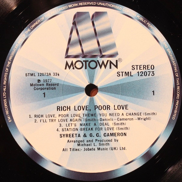 Syreeta & G.C. Cameron - Rich Love, Poor Love | Motown (STML 12073) - 2 Syreeta & G.C. Cameron - Rich Love, Poor Love | Motown (STML 12073) - 2