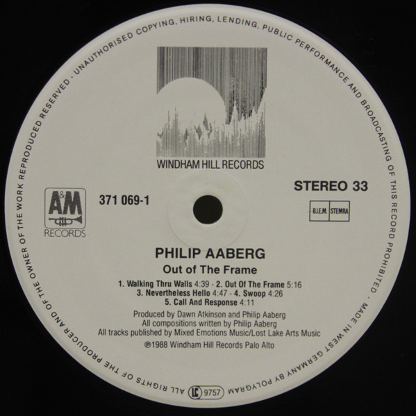 Philip Aaberg - Out Of The Frame | Windham Hill Records (371069-1) - 3 Philip Aaberg - Out Of The Frame | Windham Hill Records (371069-1) - 3