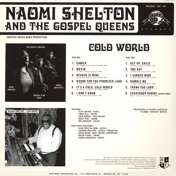 Naomi Shelton And The Gospel Queens - Cold World | Daptone Records (DAP-033) - 2 Naomi Shelton And The Gospel Queens - Cold World | Daptone Records (DAP-033) - 2