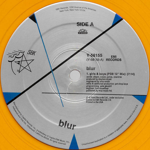 Blur - Girls & Boys | SBK Records (Y-58155) - 2 Blur - Girls & Boys | SBK Records (Y-58155) - 2