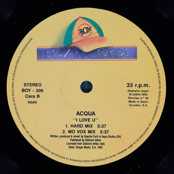 Acqua - I Love U | Boy Records (BOY-306) - 4 Acqua - I Love U | Boy Records (BOY-306) - 4