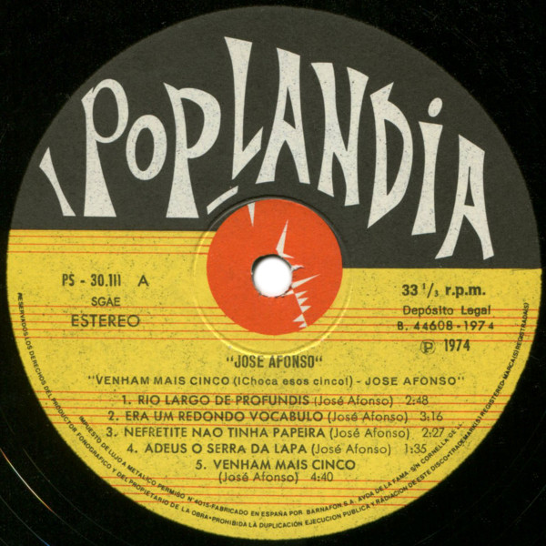 José Afonso - Venham Mais Cinco = ¡Choca Esos Cinco! | Poplandia (PS 30111) - 4