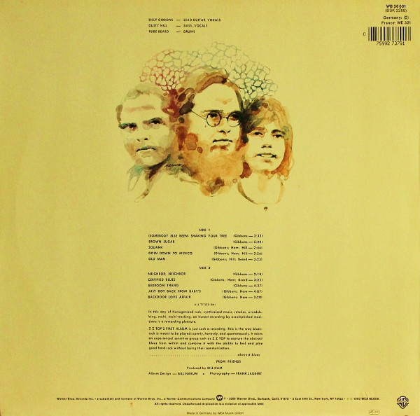 ZZ Top - First Album | Warner Bros. Records (WB 56 601) - 2 ZZ Top - First Album | Warner Bros. Records (WB 56 601) - 2